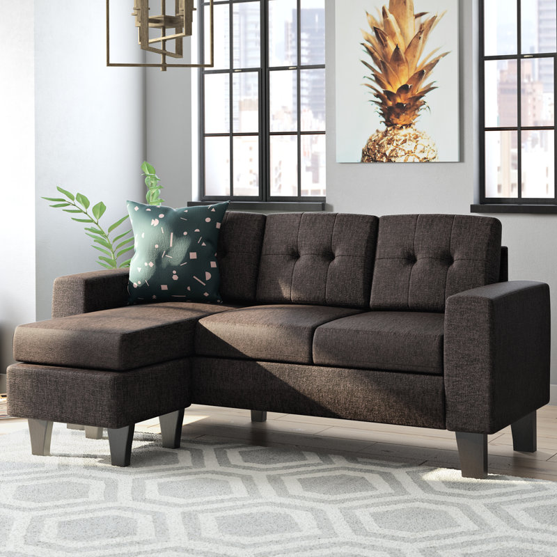 Mercury Row® 77" Wide Reversible Modular Sofa & Chaise with Ottoman